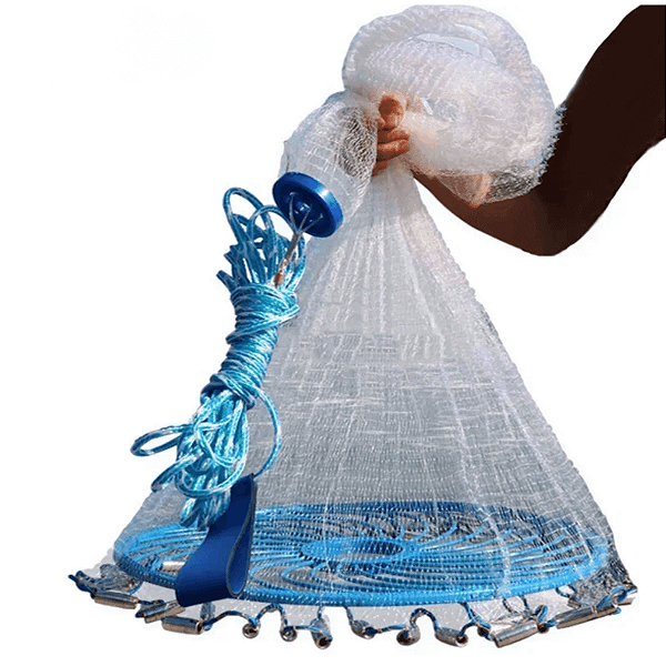 Rede Tarrafa Para Pesca 3,60m Nylon Malha Com Disco Lançador