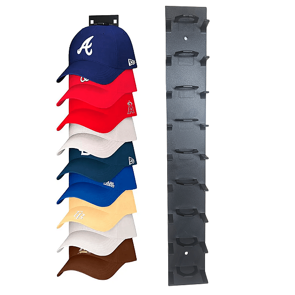 Suporte Organizador De Bonés Cabide Parede Vertical Quarto