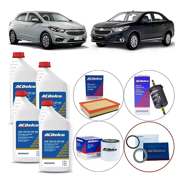 Kit Troca Óleo 0w20 Sintético Gm Onix Cobalt Spin Prisma 2017
