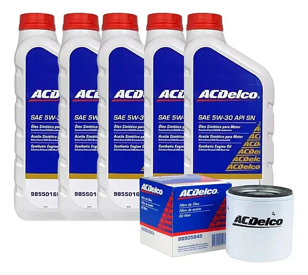 Kit Revisão Troca 5l Oleo 5w30 Acdelco Vectra 2006 A 2011 Gm Compatível com Chevrolet Agile
