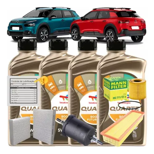 Kit Filtros Troca De Óleo Citroen C4 Cactus 1.6 16v 2018/...