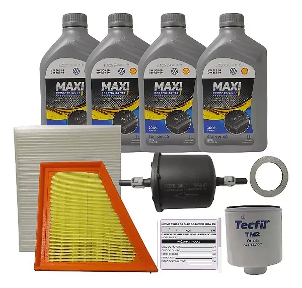 Troca De Óleo Completa Vw 5w40 Fox Spacefox 1.6 8v 2009 em diante