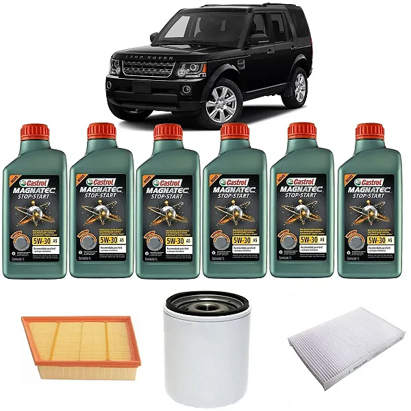 Kit Troca De Óleo Land Rover Evoque 2.0 Castrol Magnatec 5w30 mais Filtros
