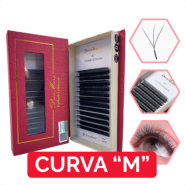 Cílios Decemars W 3D Curva M Mix E Tamanho Único - Volume Egípcio