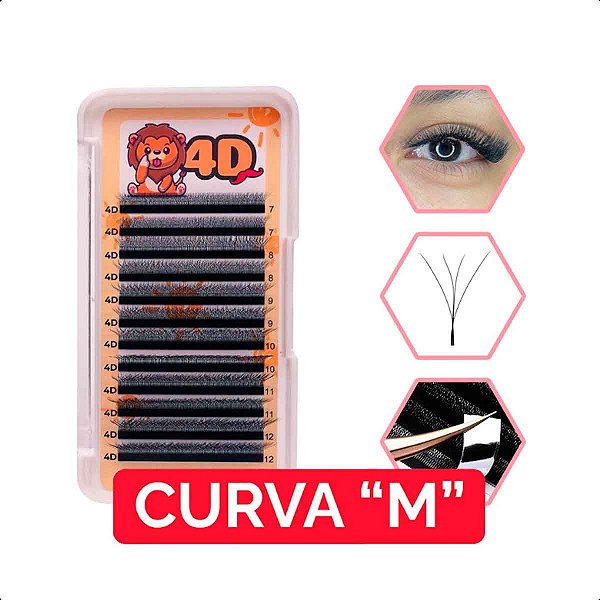 Cílios João da Beleza W 4D Curva M Mix e Tamanho Único - Volume Egípcio