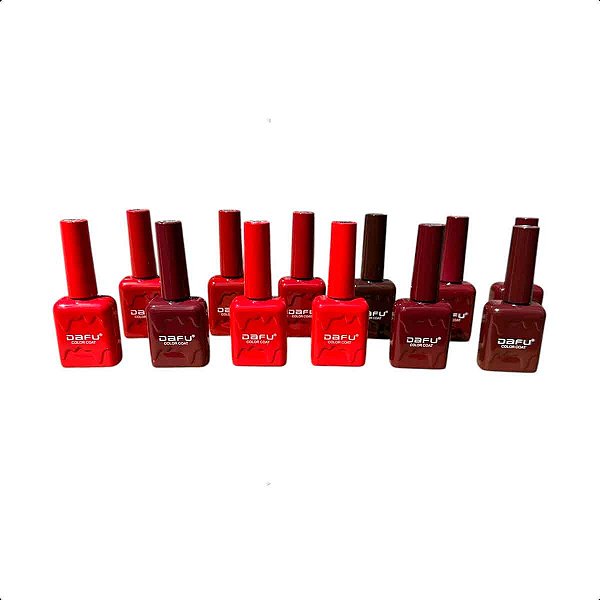 Esmalte em Gel UV/LED Dafu Tons De Vermelho Kit com 12un