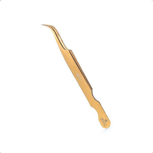Pinça Macy Curva M1 Golden para Extensão De Cílios