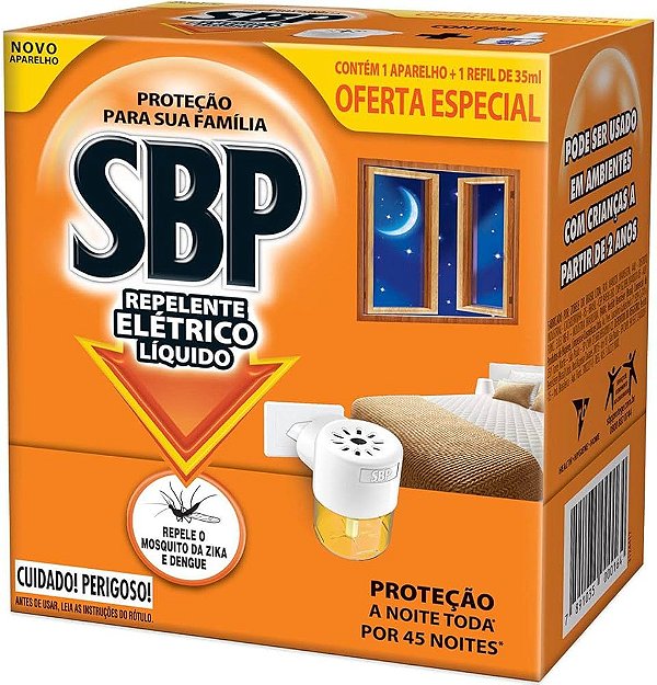 INSETICIDA SBP REFIL LIQ. 45 NOITES C/APARELHO