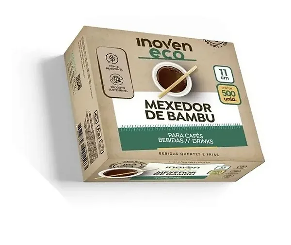MEXEDOR DE BAMBU BIODEG. CAFÉ 11CM C/500 UND
