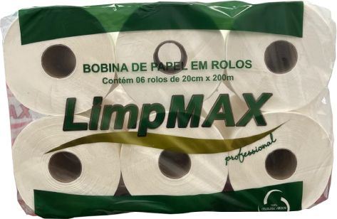 PAPEL TOALHA BOB. 6X20X200 100% CEL LIMPMAX