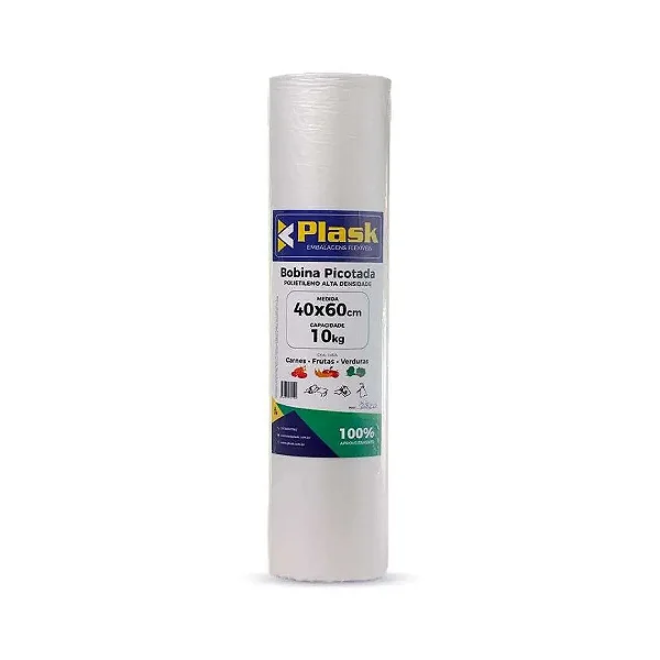 BOBINA PLASTICA PICOTADA PLASK 40X60 P/10KG
