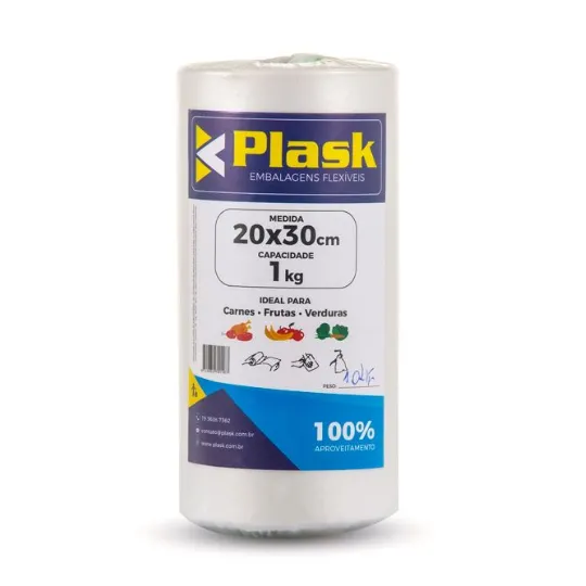 BOBINA PLASTICA PICOTADA PLASK 20X30 CAP 1K C/500