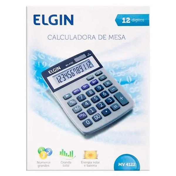 CALCULADORA 12 DIGITOS 14X10 ELGIN MV 4122