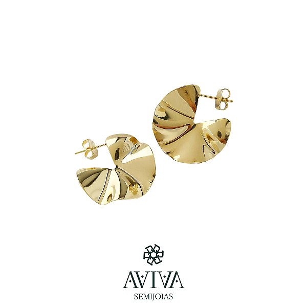 Brincos Argolas com Design de Chapa Ondulada - Modernidade e Sofisticação