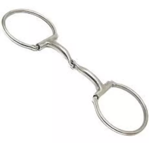 Bridão D para cavalo doma e montaria em aço inox bocal 11cm