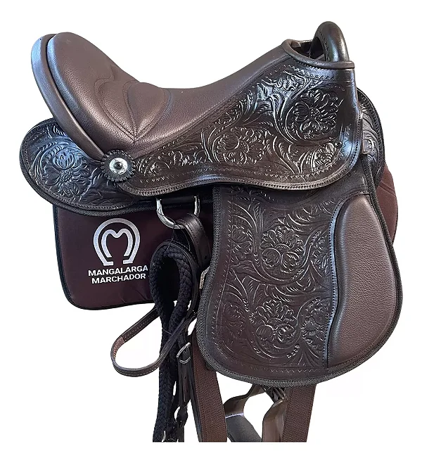 Sela australiana para cavalgada couro legítimo completa