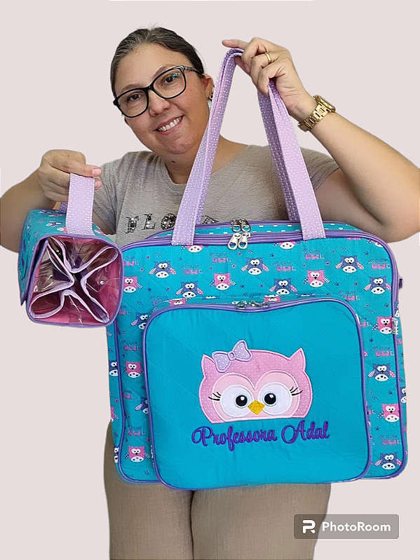Bolsa com divisões e nécessaire rocambole