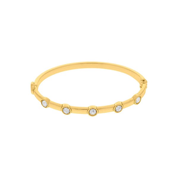 Bracelete Dourado Shine com Strass 68mm - La Jenni