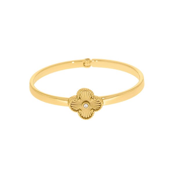 Bracelete Dourado Trevo 68mm - La Jenni