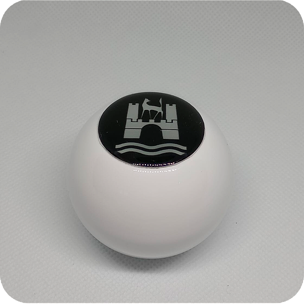 Manopla Wolfsburg Branca  Kombi/ Fusca Rosca M12