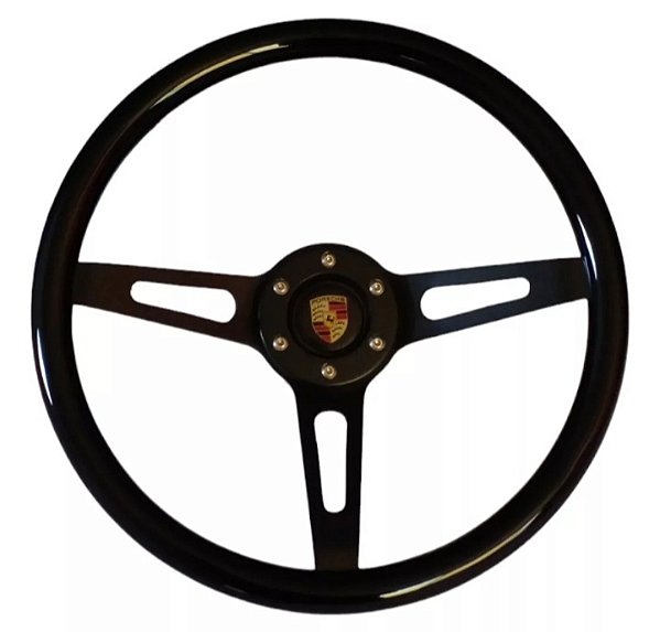 Volante fusca antigo Mini Porsche Black