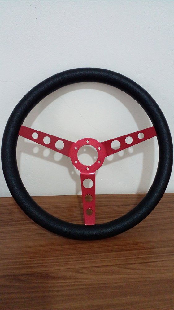 Volante Automotivo Esportivo Universal Vermelho – Sem Cubo