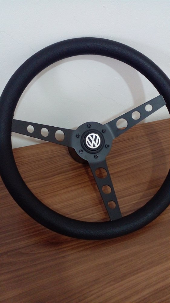 - Volante Automotivo Esportivo Universal Preto Sem Cubo