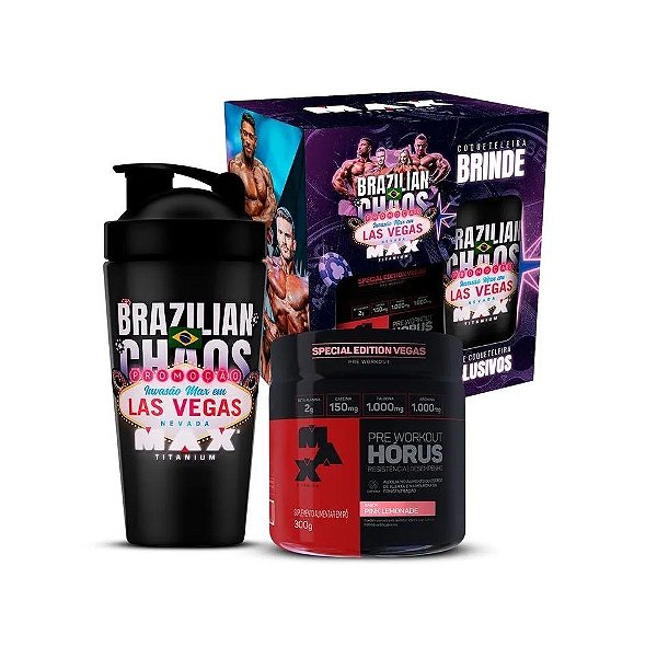 Promopack Max em Las Vegas (Hórus 300g + Coqueteleira Personalizada) - Sabor: Pink Lemonade