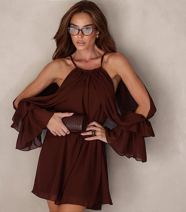 VESTIDO ELEGANC CHOCO