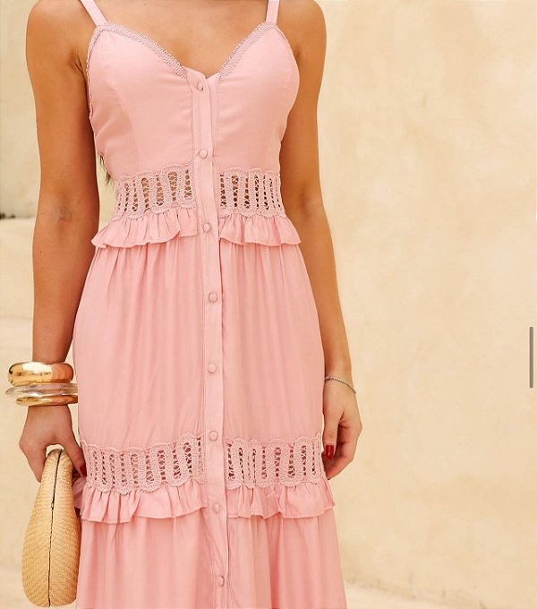 Vestido Longo em Guipir