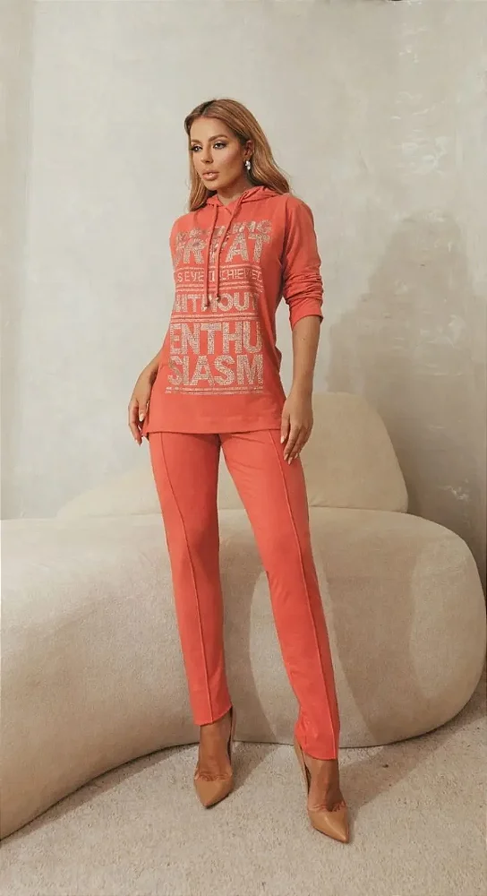 Conjunto Moletinho Capuz Orange