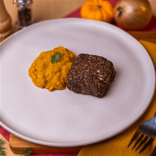 Quibe de carne com purê de abobora - 200g