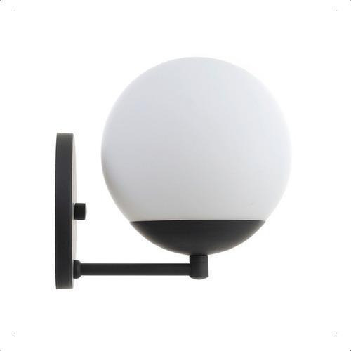 Arandela de Parede Globo Moon Preto Fosco 15cm