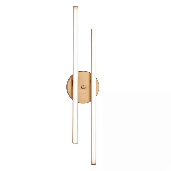 Arandela Dupla de Parede Linear Led Direto Moderna Alumínio Dourado