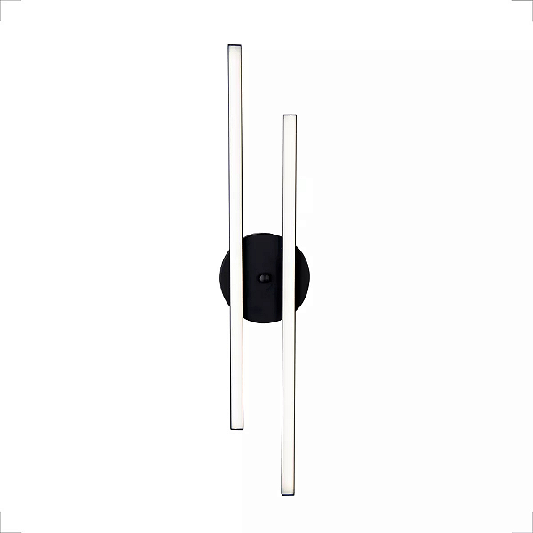 Arandela Dupla de Parede Linear Led Direto Moderna de Alumínio Preto