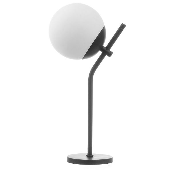 Abajur Luminária de Mesa Moon Inclinado Com Globo Vidro 15 cm Preto