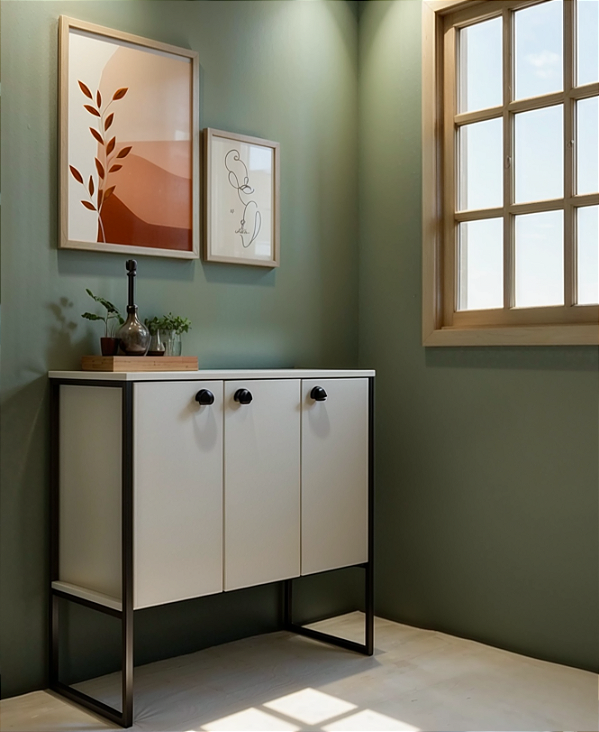 Aparador Multiuso 3 Portas – Buffet Decorativo para Sala MDF