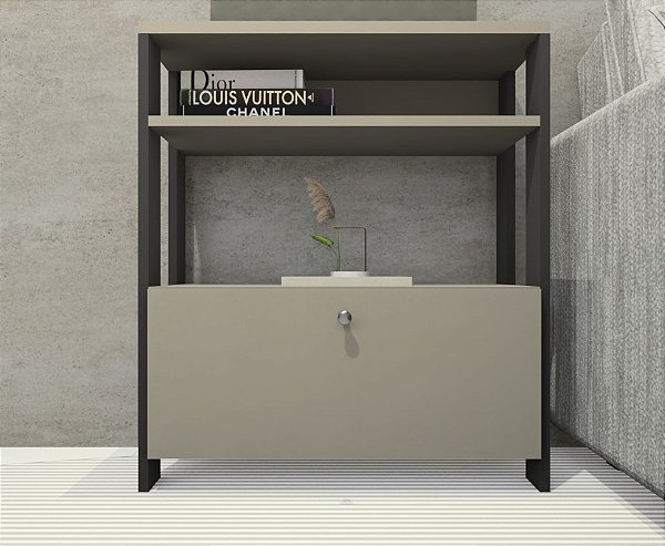 Aparador Multifuncional Com Porta Basculante Mesinha Em Mdf