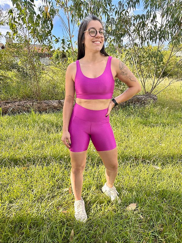 Conjunto Aura Short e Top Rosa