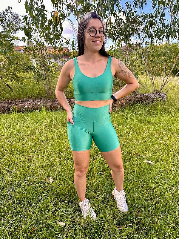 Conjunto Aura Short e Top Verde Sálvia
