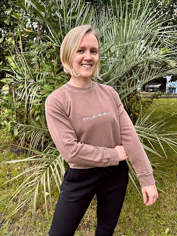 Cropped Moletom Estonado Coffee