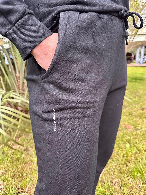 Calça de Moletom Estonada Preta