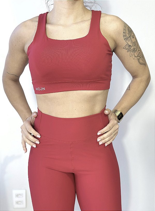 Conjunto Legging e Top Barbell Vermelho
