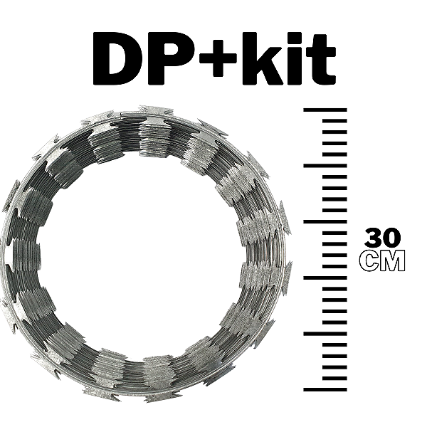 Concertina 30cm Dupla clipada 5 metros com kit instalação
