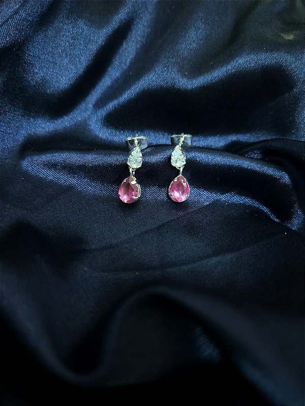 Brinco com Cristais Rosados