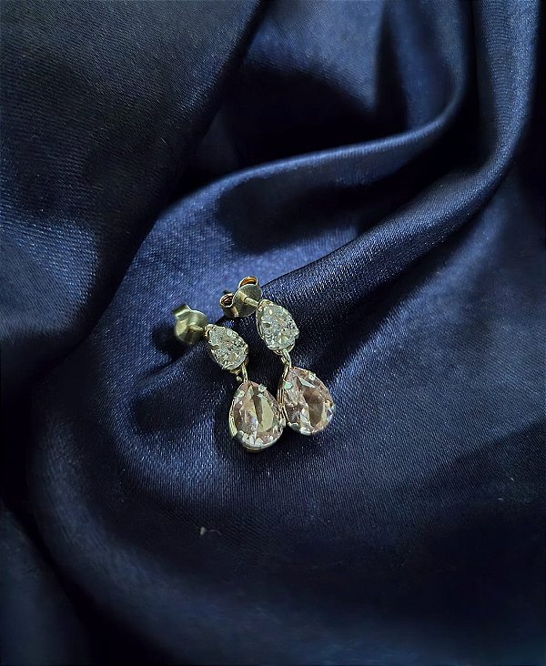 Brinco Cristais Rose Claro