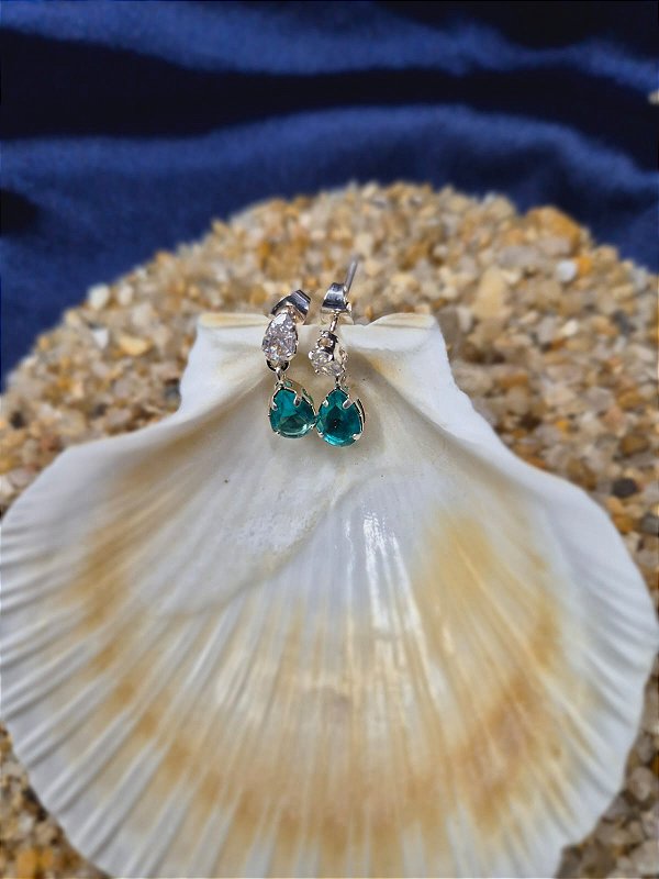 Brinco Cristal Azul Água