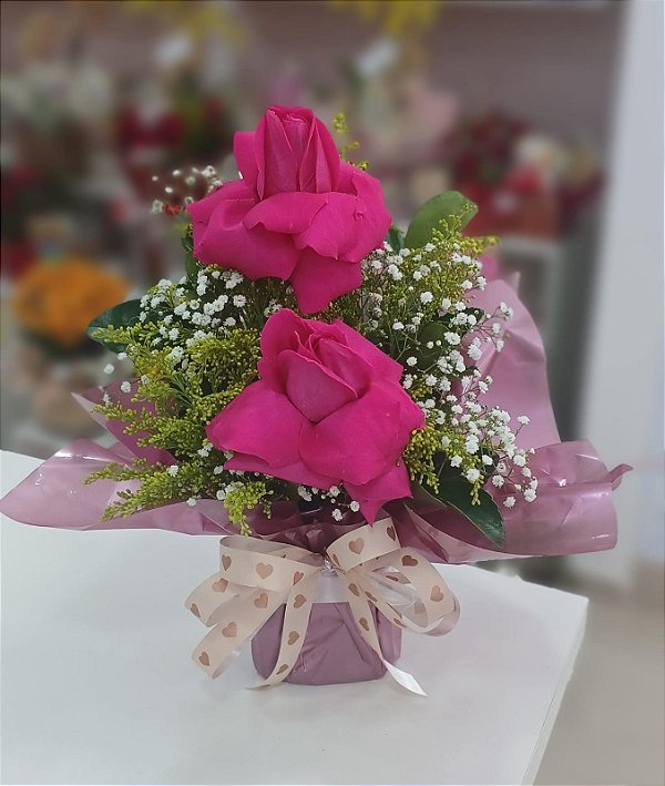 Arranjo Duo de Rosas Rosa