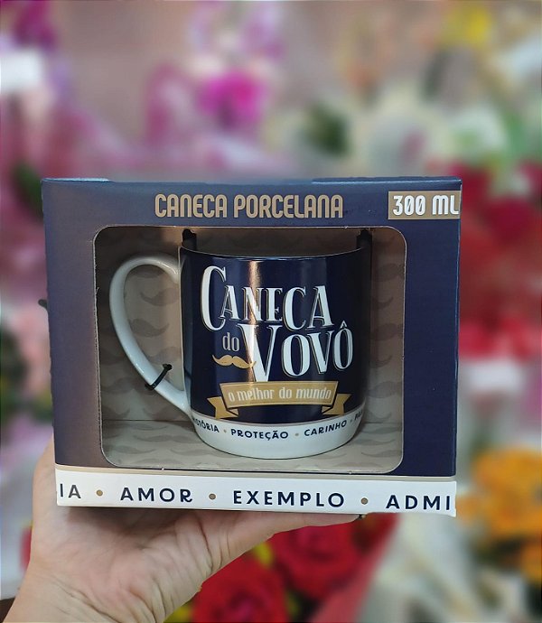 Caneca "Caneca do Vovô, O Melhor do Mundo" Porcelana 300 ml
