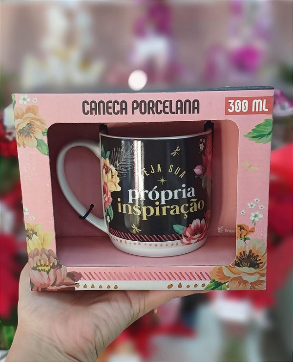 Caneca "Seja Sua Própria Inspiração" Porcelana 300 ml